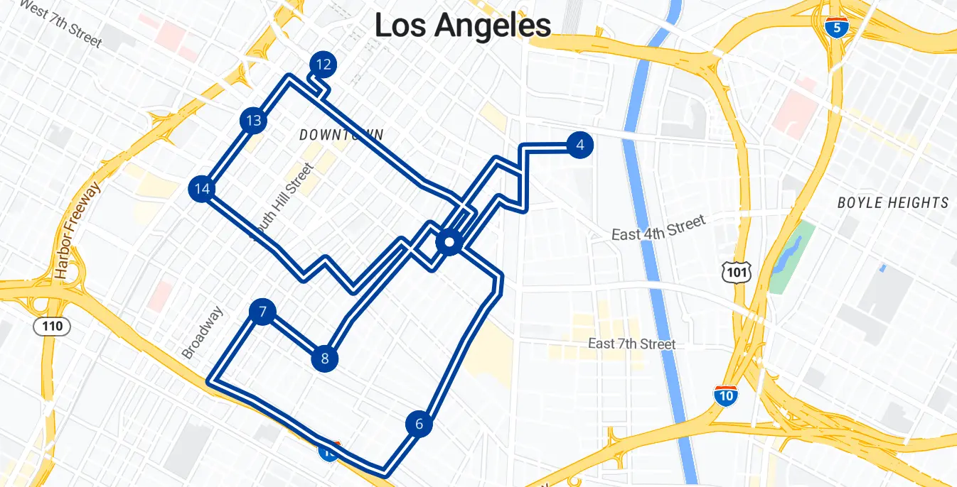 Route plan for vehicle making multiple trips to depot 